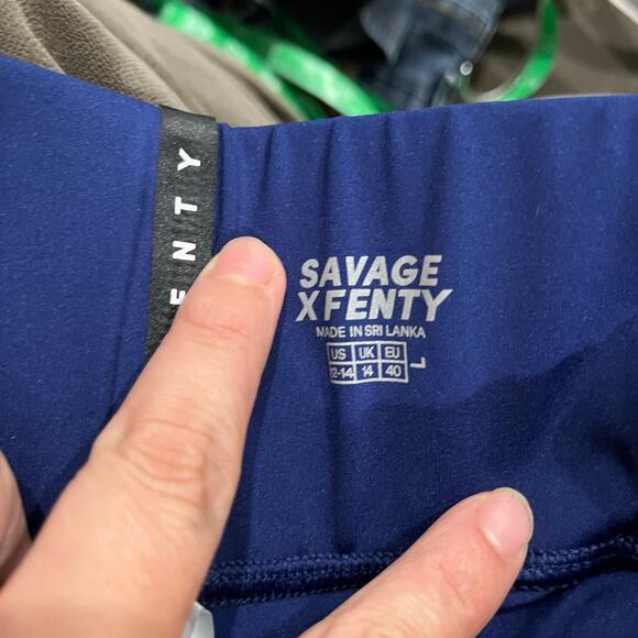 Savage XFenty Band It High Waist Blue Bike Shorts Size Large - Picture 7 of 8